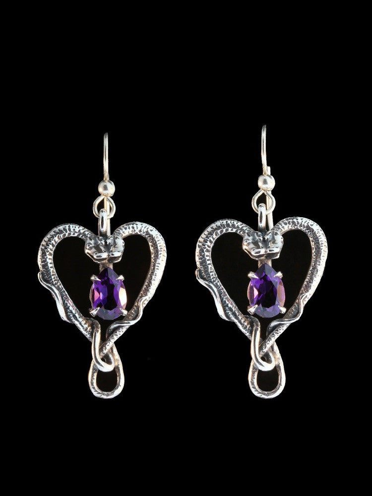 Viper Valentine earrings with Amethyst