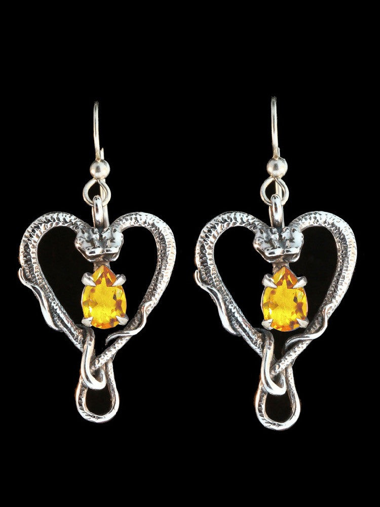 Viper Valentine earrings with citrine