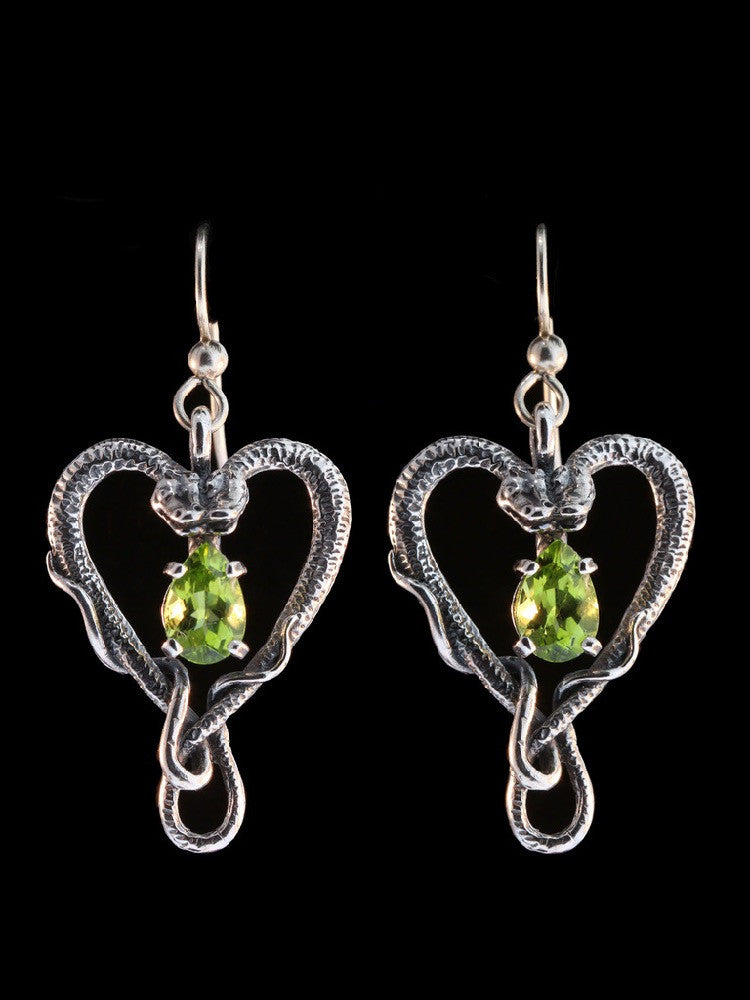 Viper Valentine earrings with Peridot