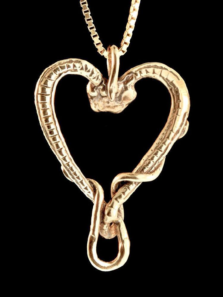 Viper Valentine Pendant in 14K Gold