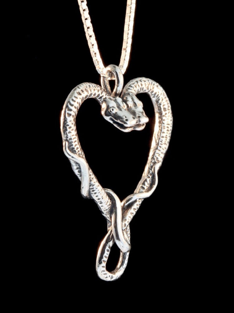 Viper Valentine Pendant in Sterling Silver
