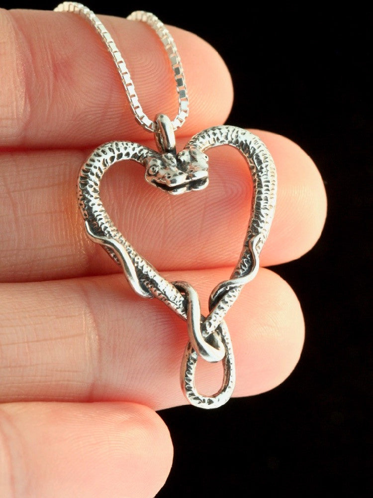 Viper Valentine Pendant in Sterling Silver