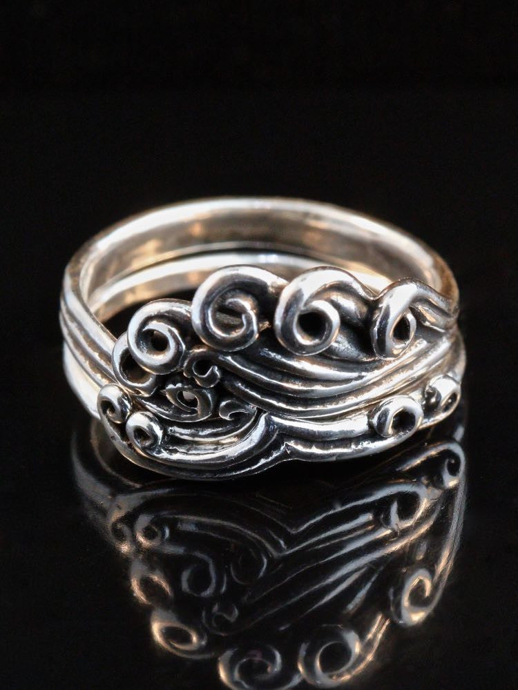 Wave Crest Ring - Two Part Set