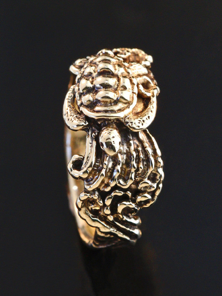 Wave Rider Sea Turtle Ring - 14K Gold
