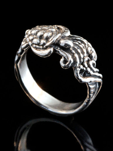 Wave Rider Sea Turtle Ring - Silver
