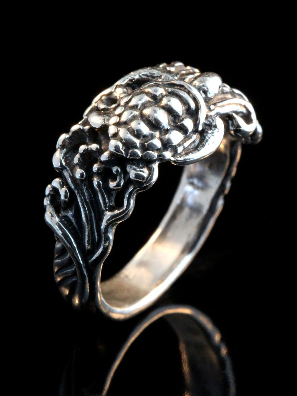 Wave Rider Turtle Ring - Silver