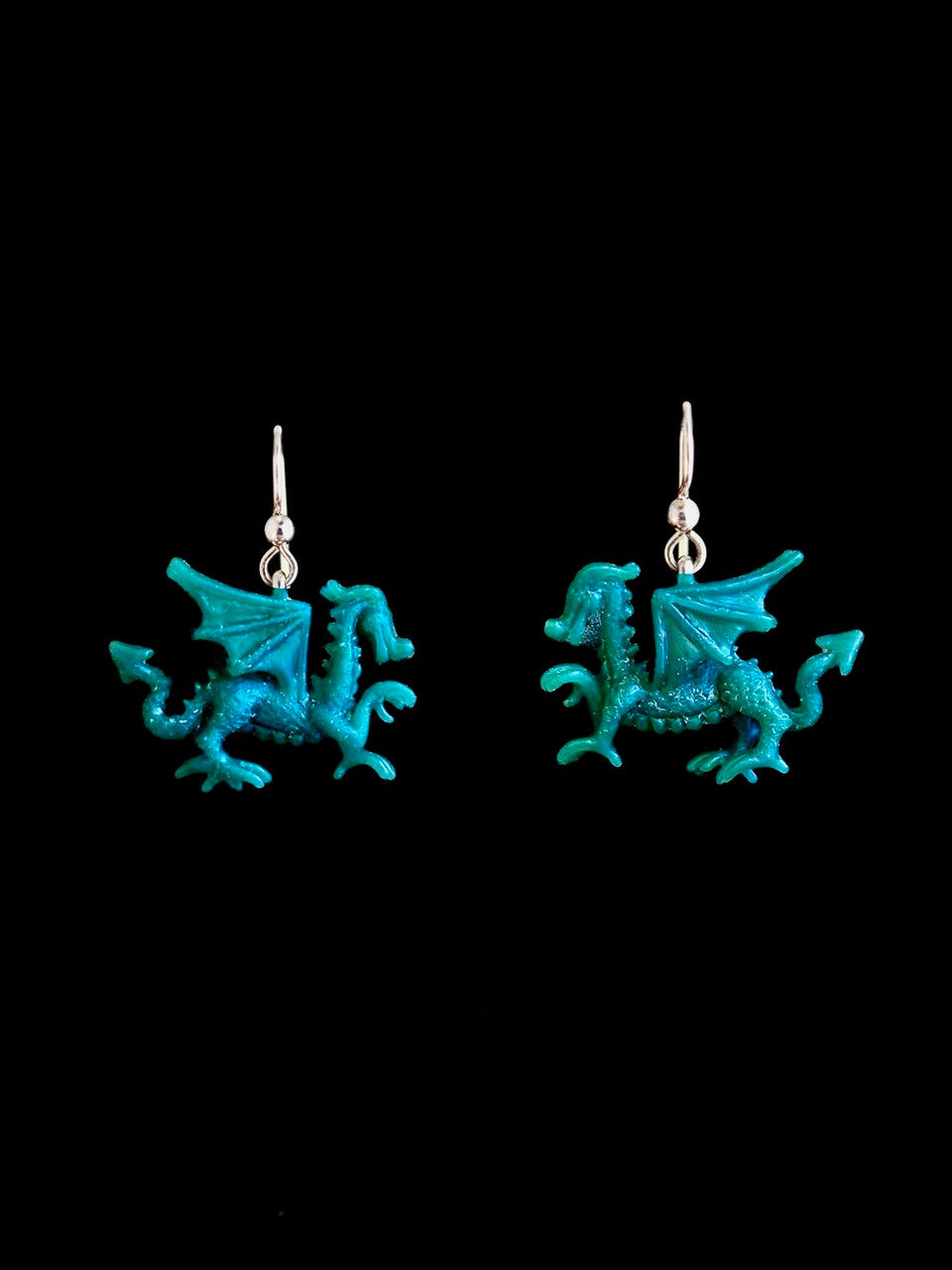 Tiny Welsh Dragon Earrings - Original Wax Carving