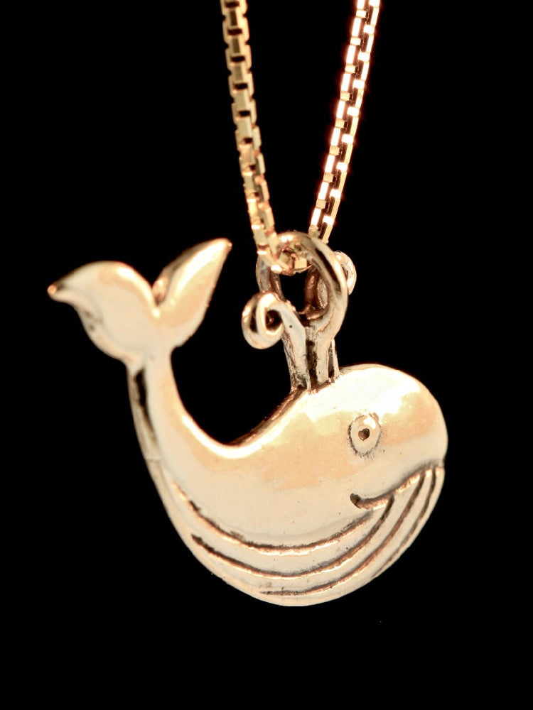 Spouting Whale Charm 14K Gold