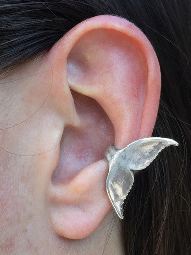Whale Tail Ear Cuff - Sterling Silver