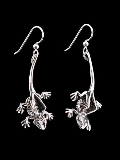 Winged Bearded Dragon Earrings - Sterling Silver