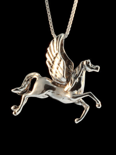 Vintage Pegasus Horse Charm - Sterling Silver
