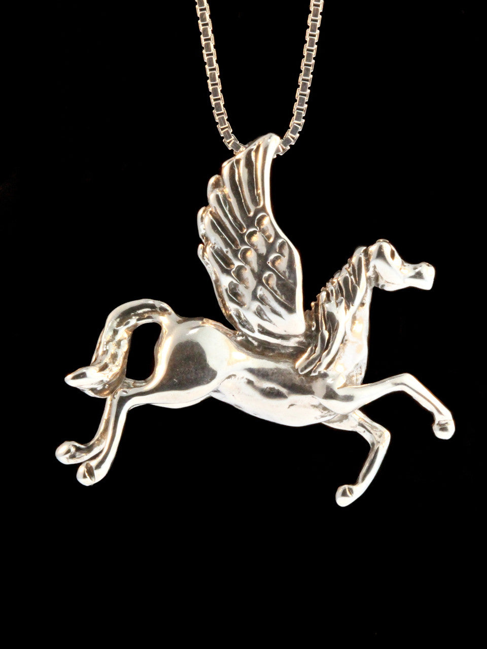 Vintage Pegasus Horse Charm - Sterling Silver