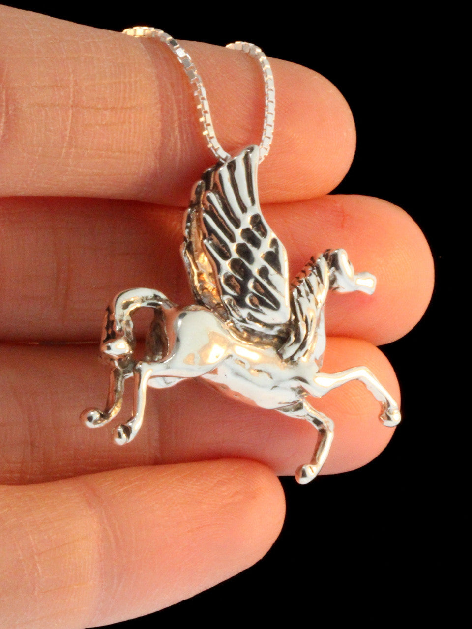 Vintage Pegasus Horse Charm - Sterling Silver