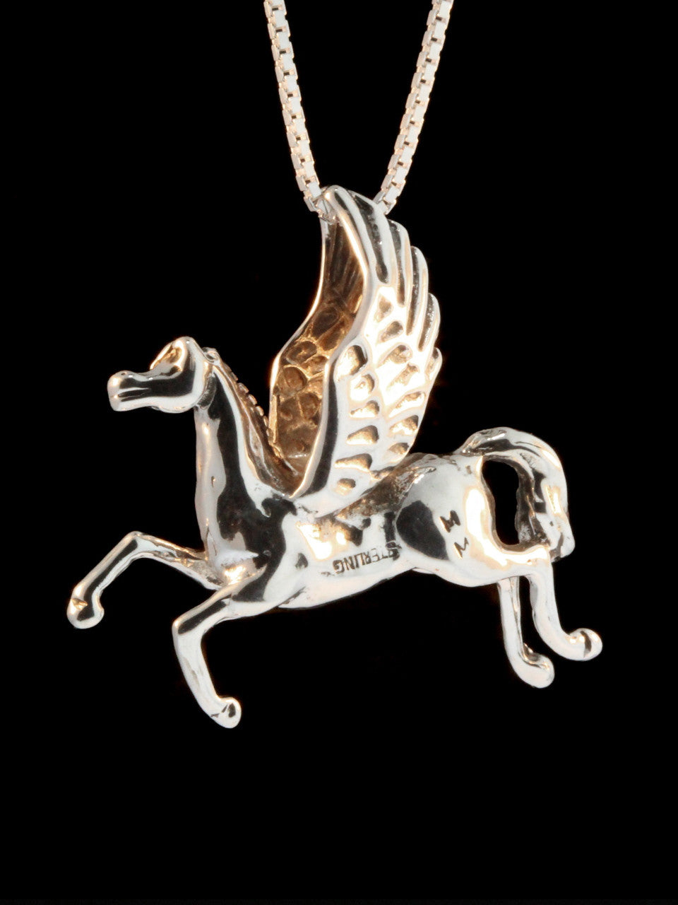 Vintage Pegasus Horse Charm - Sterling Silver