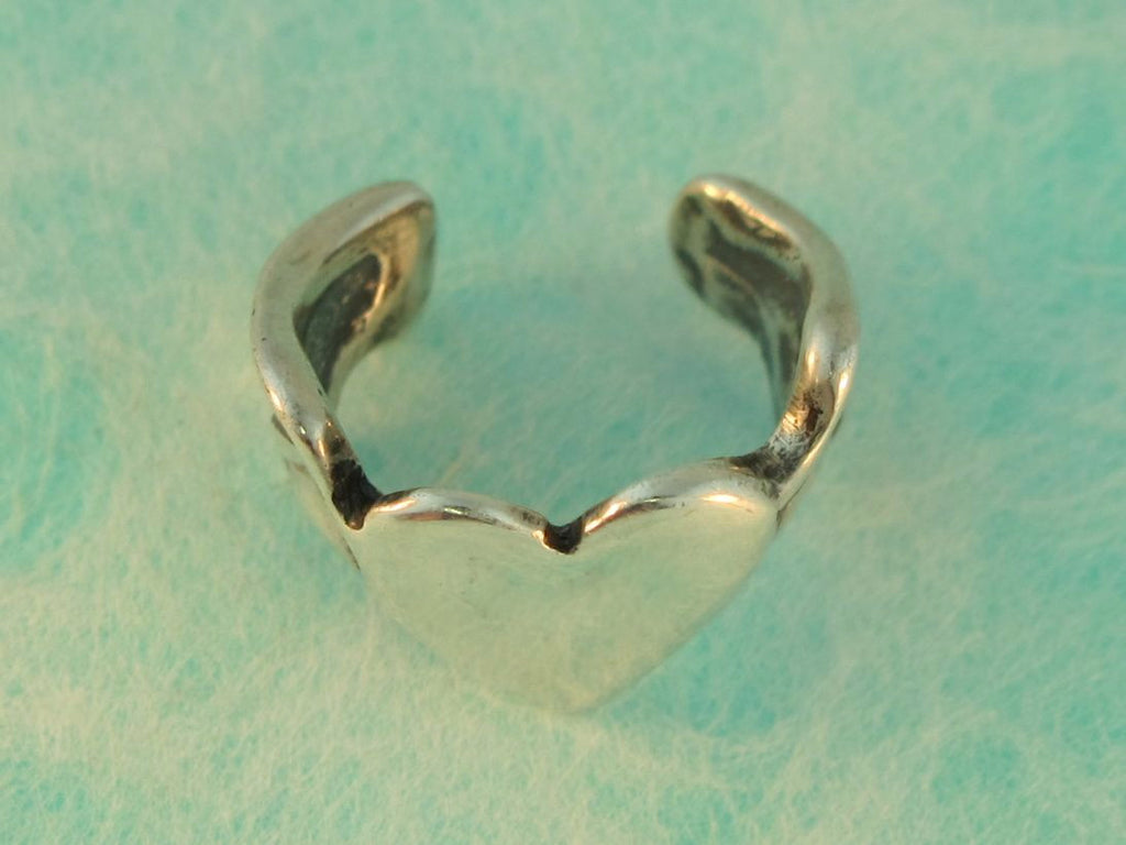 Bat Winged Heart Ear Cuff - Sterling Silver