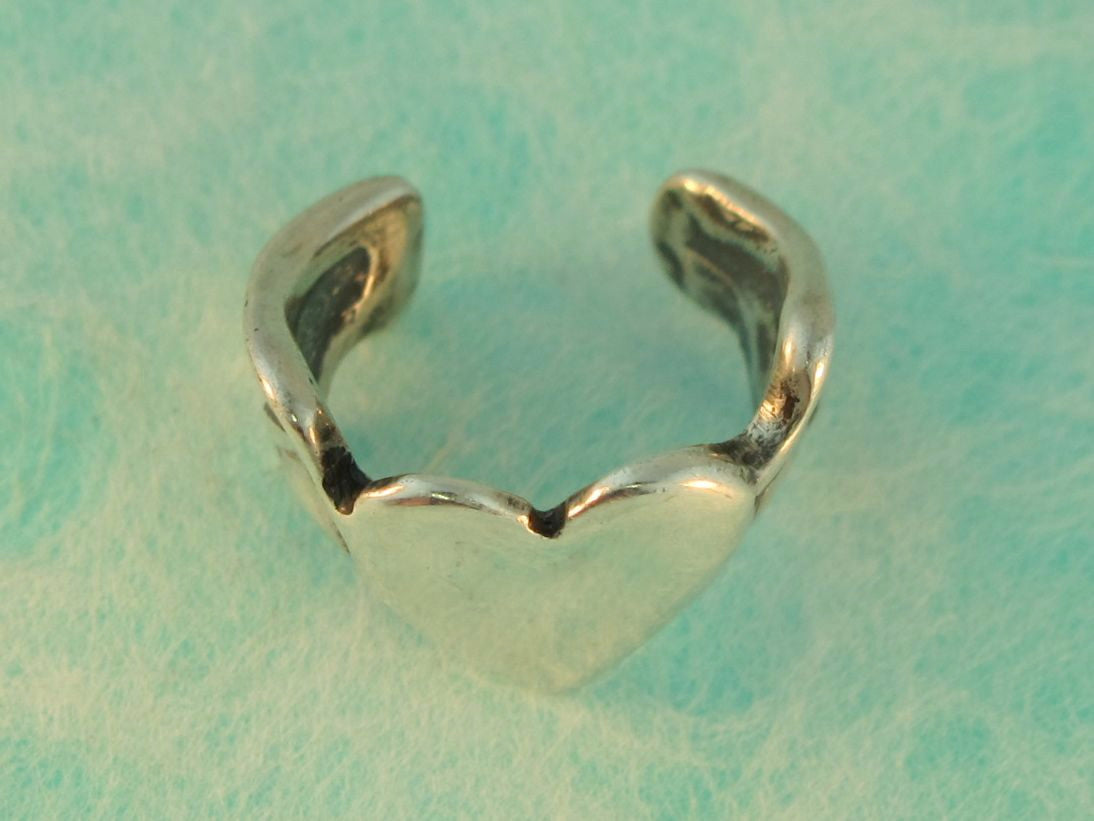 Bat Winged Heart Ear Cuff - Sterling Silver