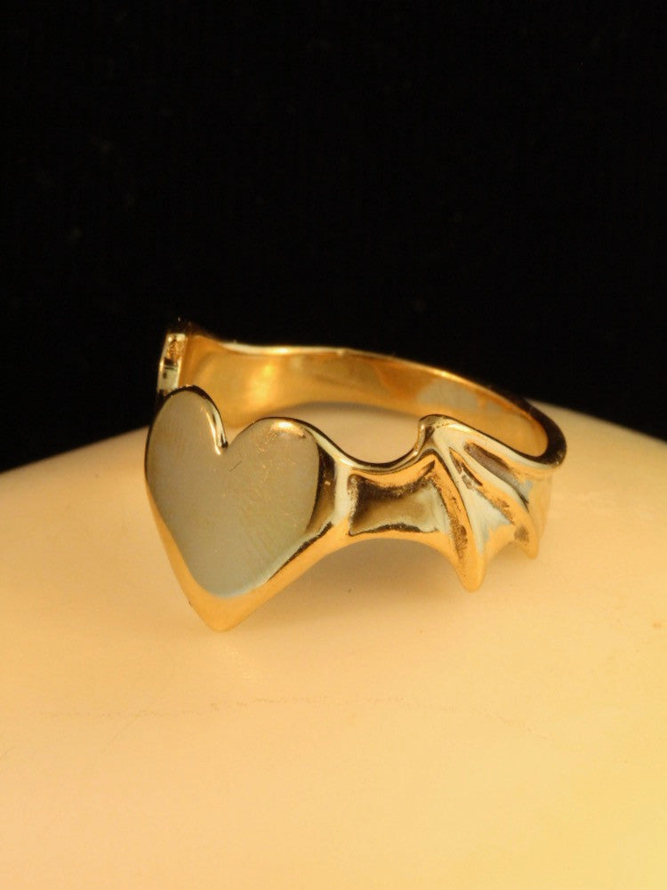 Winged Heart Ring - 14K Gold