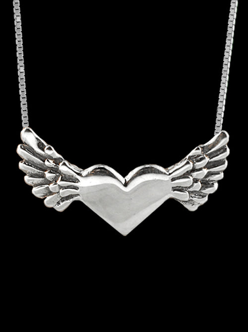 Angel Heart Pendant - Silver