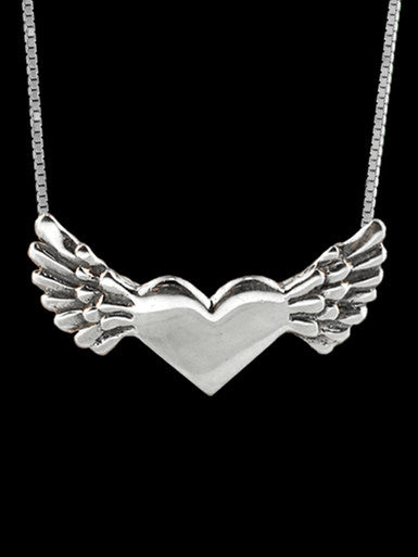 Angel Heart Pendant - Silver