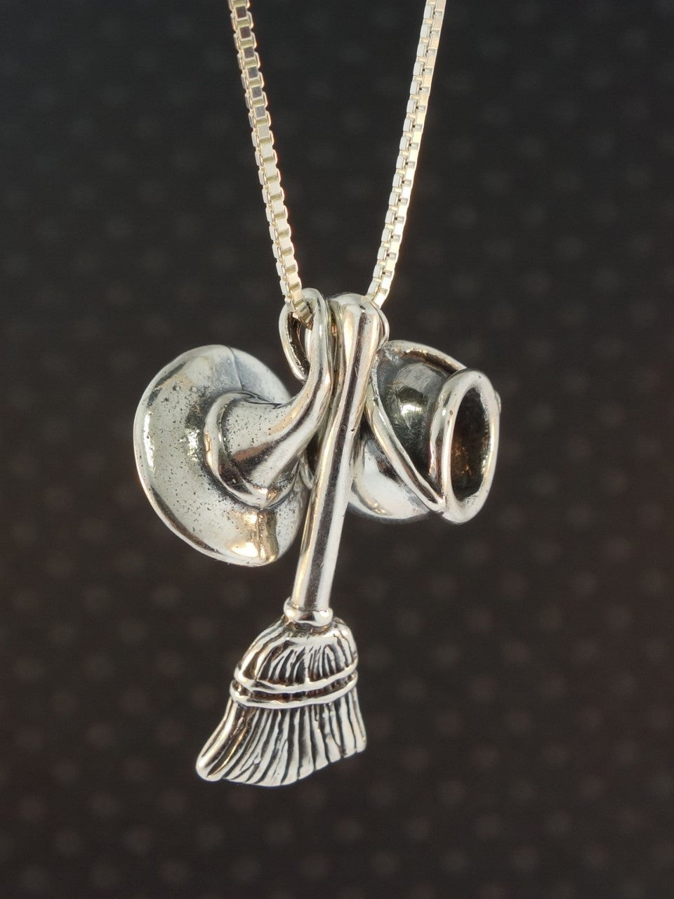 Witch's Hat Broom Stick and Cauldron Charms