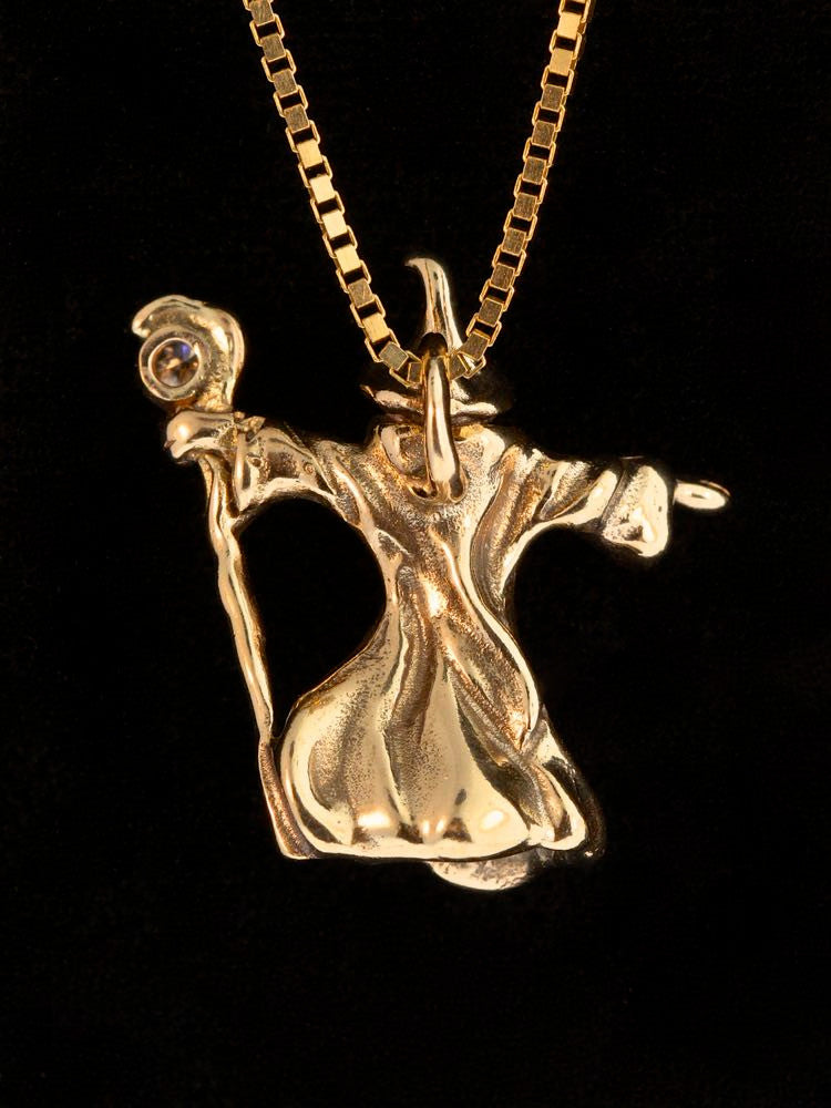 Wizard Charm with Diamond - 14K Gold