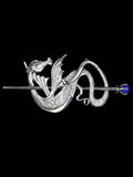 Wyvern Dragon Barrette - Sterling Silver