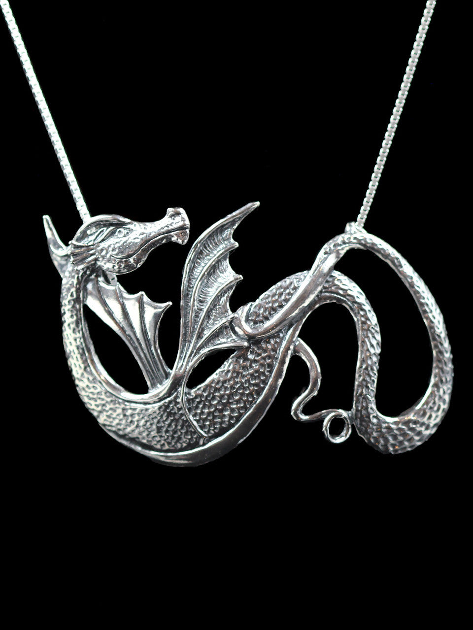 Wyvern Dragon Pendant - Sterling Silver