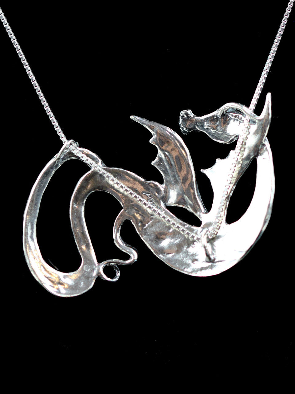 Wyvern Dragon Pendant - Sterling Silver