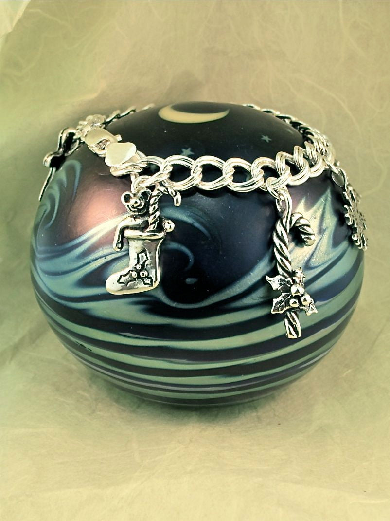 Silver Christmas Charm Bracelet