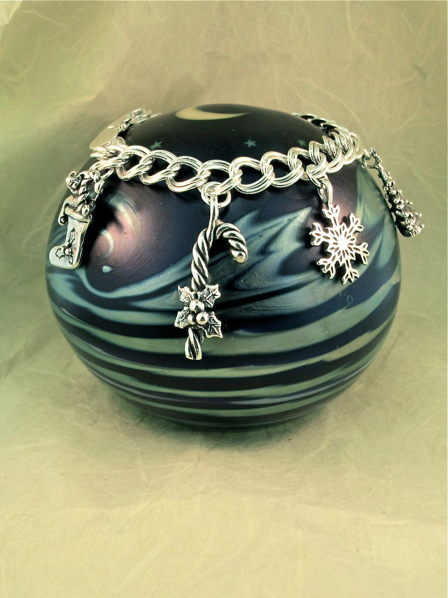 Silver Christmas Charm Bracelet