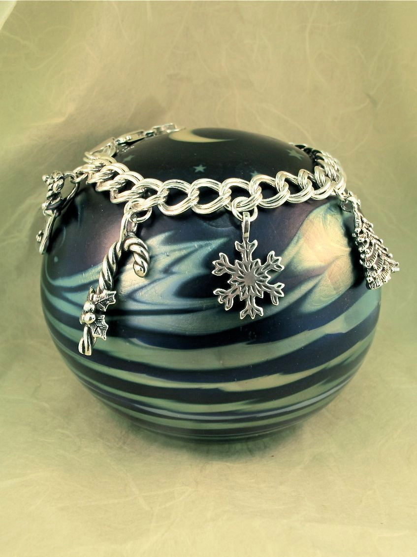Silver Christmas Charm Bracelet