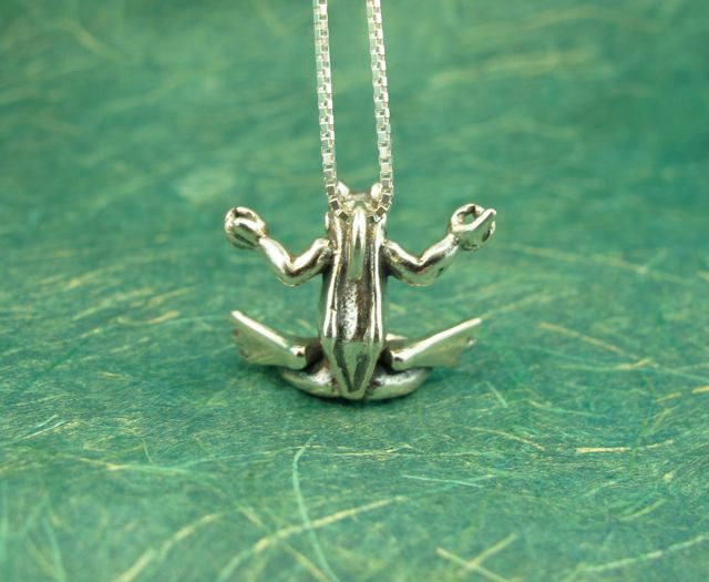 Zen Frog Charm - Silver