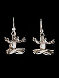 Yoga Frog Earrings - Sterling Silver