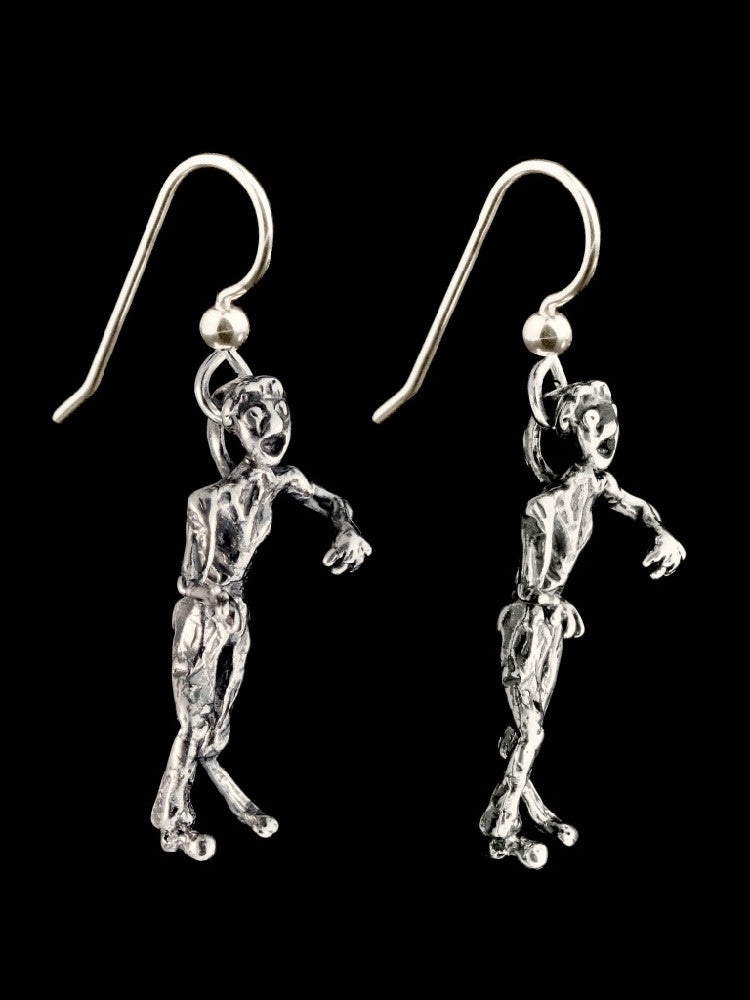 Sterling Silver Zombie Earrings