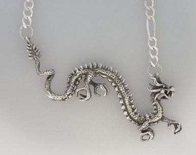 Dragon - Asian Dragon Pendant - Sterling Silver