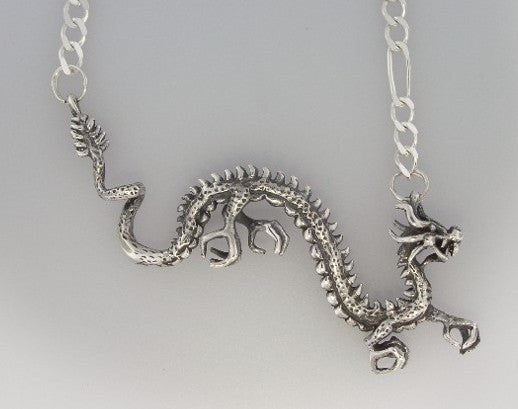 Sterling Silver Asian Dragon Pendant