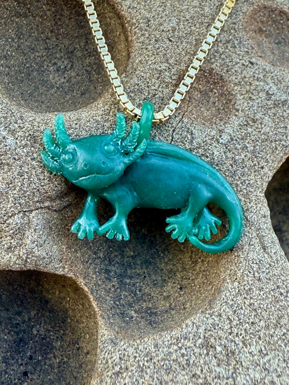 Axolotl Charm - Original Wax Carving