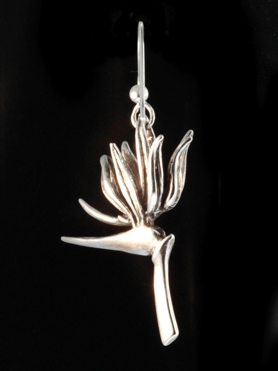 Bird of Paradise Flower Earrings - Sterling Silver