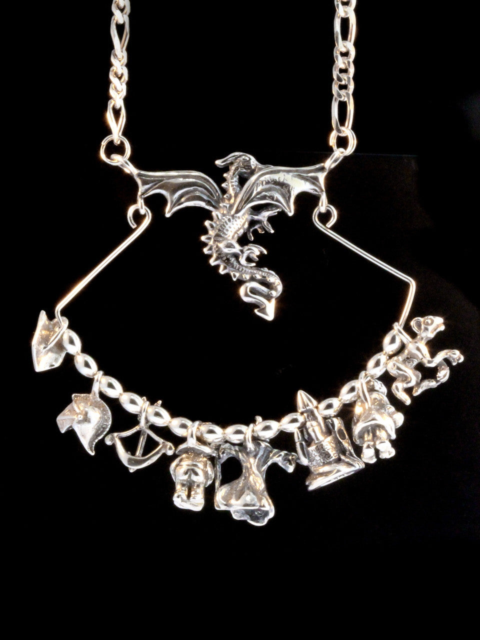 Backside - Dragon Charm Holder Collection - Sterling Silver