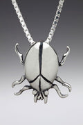 Scarab Beetle Charm - Sterling Silver