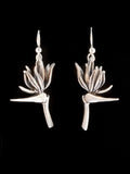 Bird of Paradise Flower Earrings - Sterling Silver
