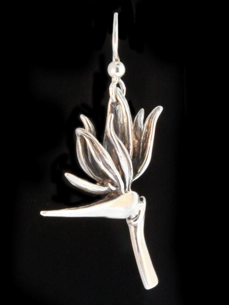 Bird of Paradise Flower Earrings - Sterling Silver
