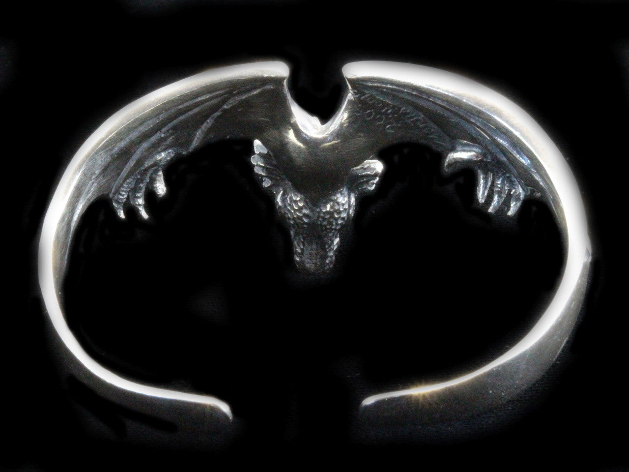 Gothic Dragon Cuff Bracelet - Sterling Silver