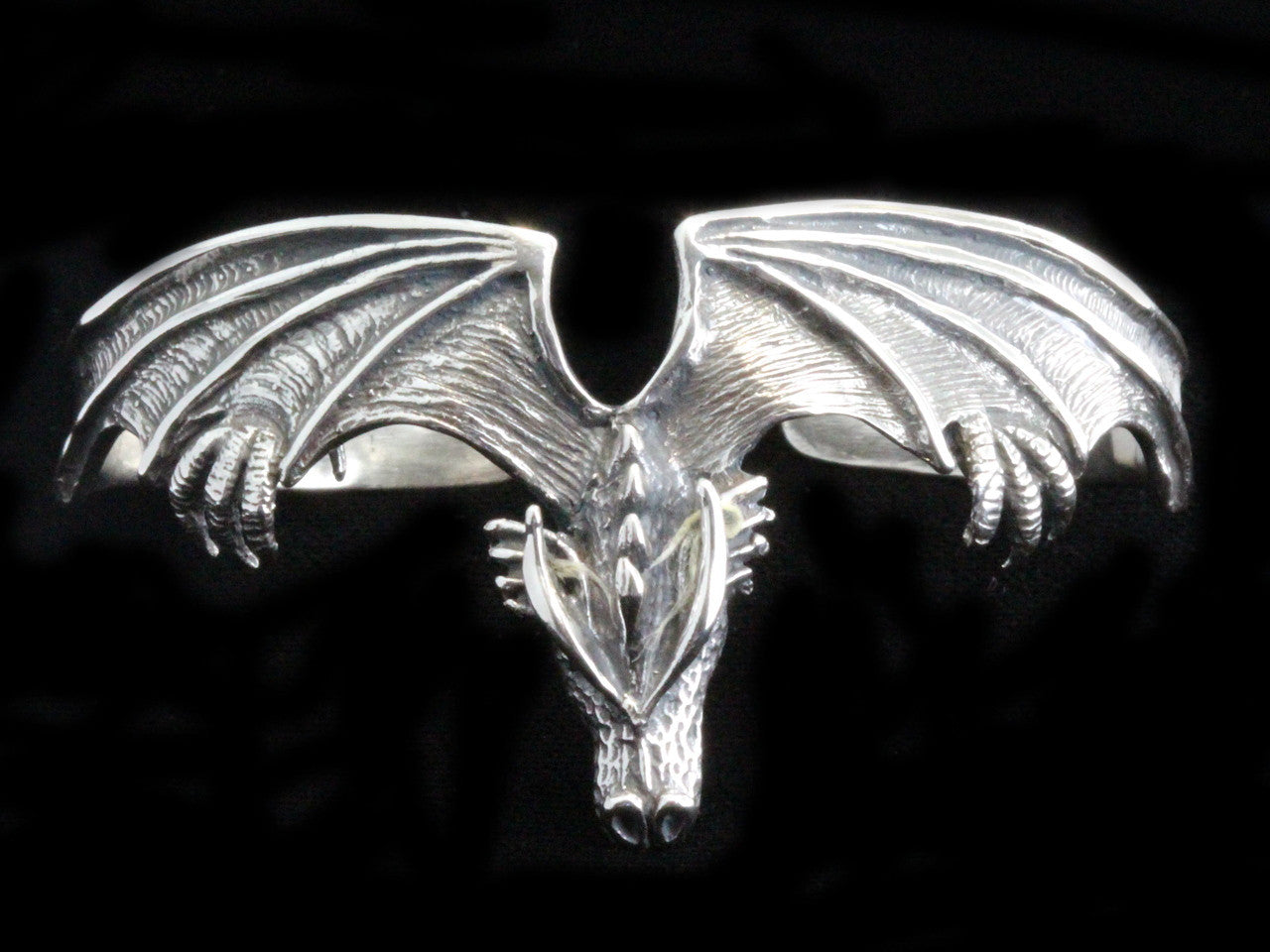 Gothic Dragon Cuff Bracelet - Sterling Silver