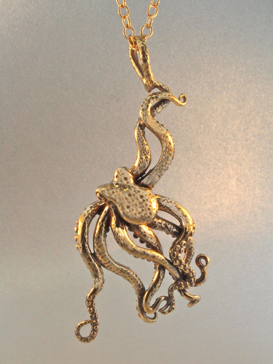 Large Bronze Octopus Pendant - Bronze