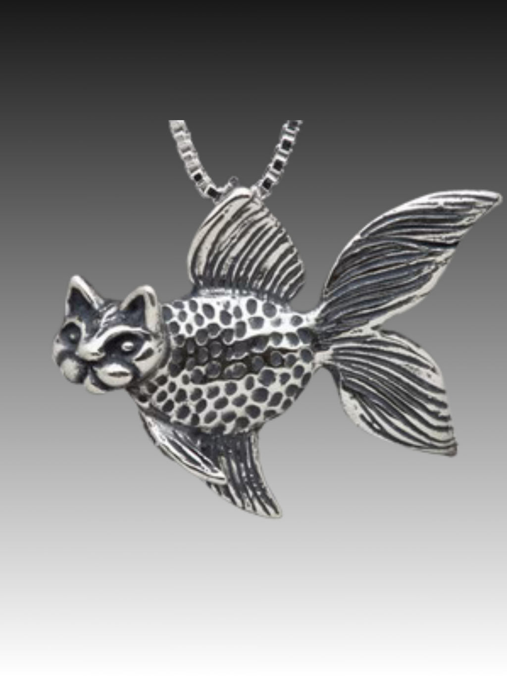 Large Catfish Pendant - Silver