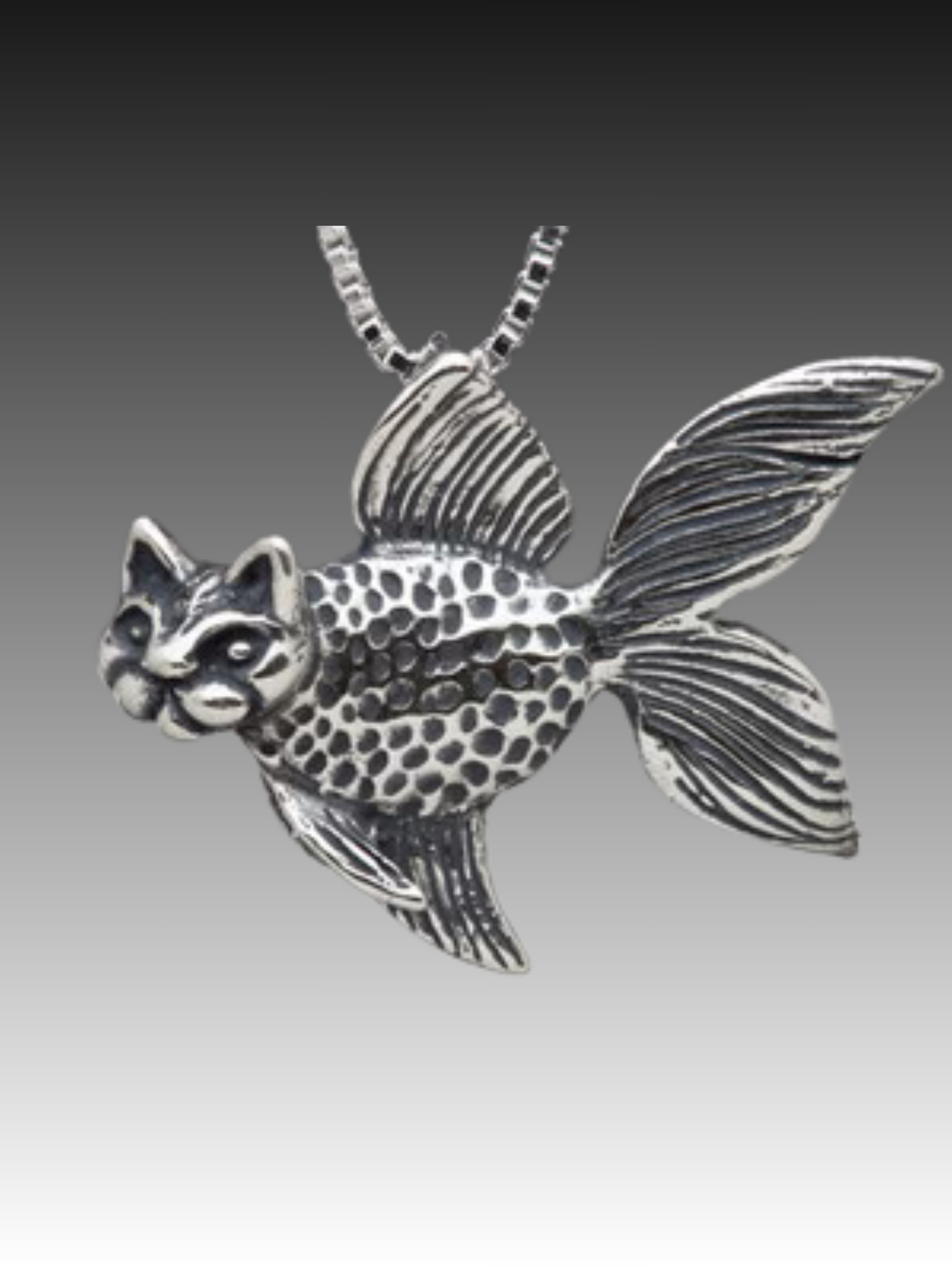 Large Catfish Pendant - Silver