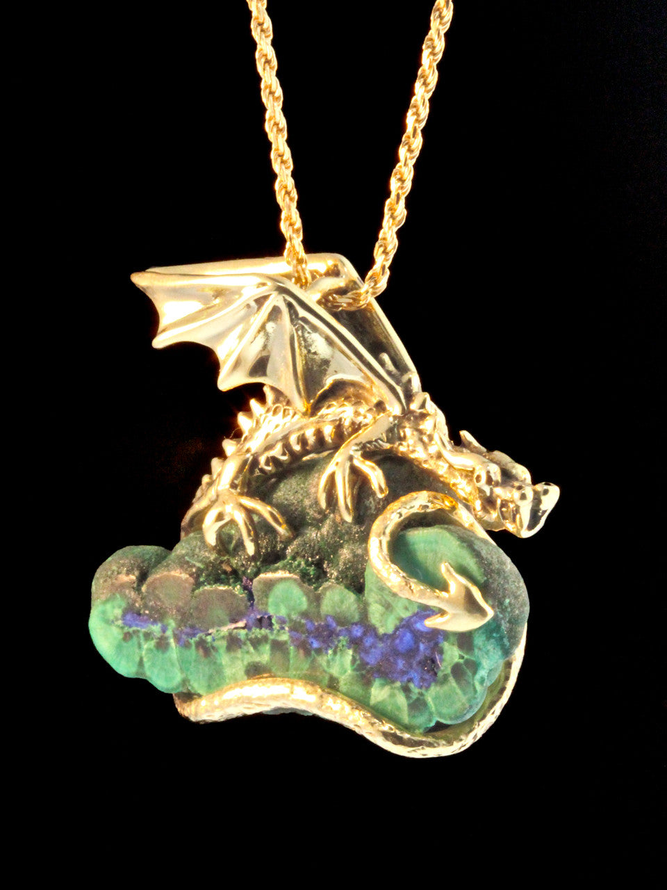 Cloud Forest Dragon Pendant - 18K Gold - SOLD