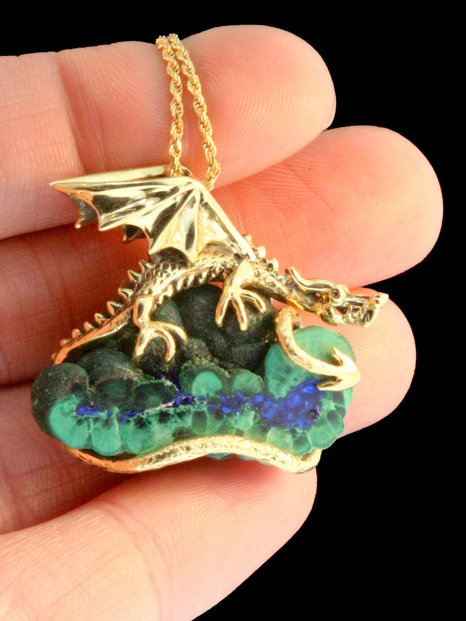 Cloud Forest Dragon Pendant - 18K Gold - SOLD
