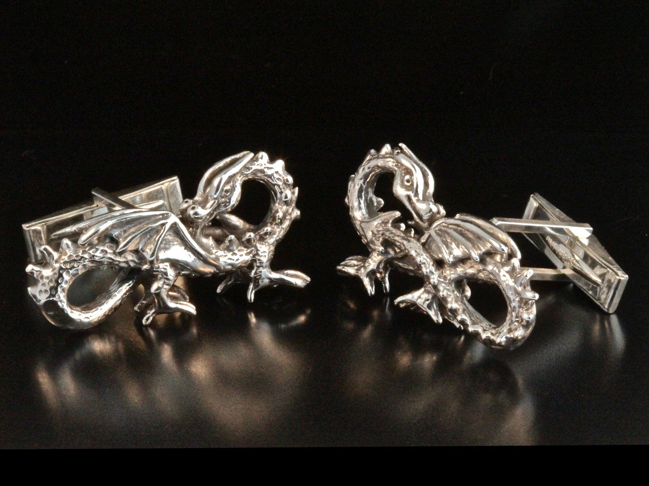 Infinity Dragon Cufflinks - Silver